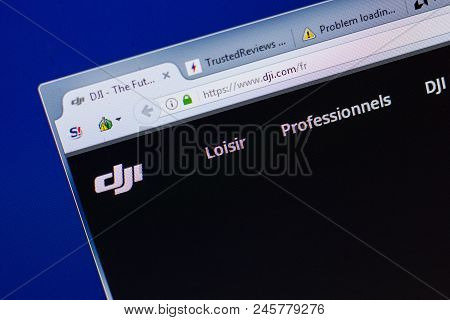 Ryazan, Russia - June 16, 2018: Homepage Of Dji Website On The Display Of Pc, Url - Dji.com