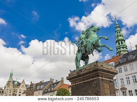 View At City Founder Bishop Absalon Statue In Copenhagen, Denmark