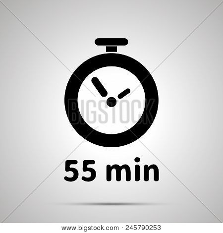Fifty Five Minutes Timer Simple Black Icon With Shadow