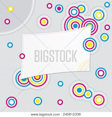 Abstract Background With Small Colorful Circles And Blank Card For Message