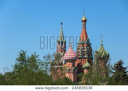 Moscow, Russia, May 13 2018 Cathedral Of Vasily Blessed