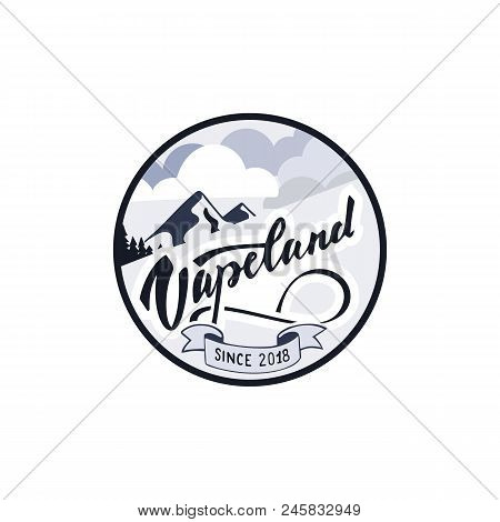 Vapeland Lettering Logo Design. Can Be Used For Print, Label, Emblem, Badge, Tag. Stock Vector