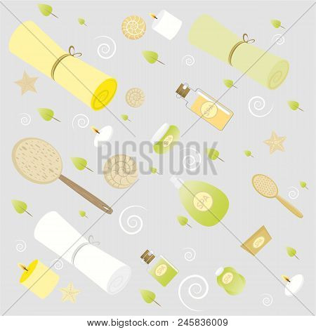 Seamless Background Cool Texture With Bath Supplies