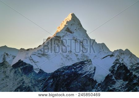 Mount Ama Dablam At Dawn From Kala Patthar, Gorak Shep, Everest Base Camp Trek, Nepal