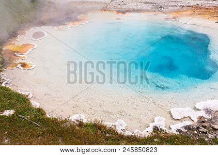 Hot Spring In Hydrothermal Systems Of Yellowstone National Park, Wyoming, Montana, Idaho, Usa