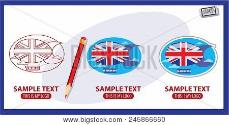 Airship, Logo, Blimp Dirigible England Vector Illustration