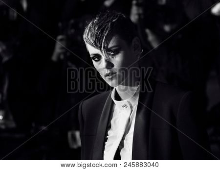  Kristen Stewart attends the screening of 'Knife + Heart (Un Couteau Dans Le Coeurr)' during the 71st annual Cannes Film Festival at Palais des Festivals on May 17, 2018 in Cannes, France.