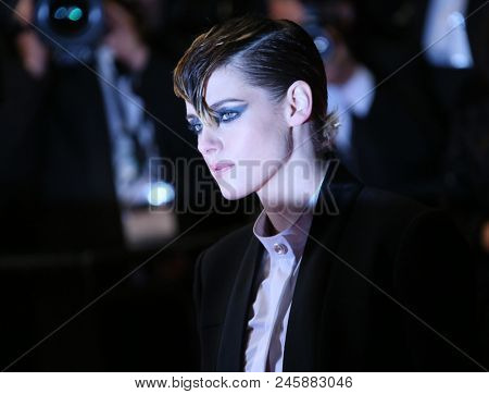  Kristen Stewart attends the screening of 'Knife + Heart (Un Couteau Dans Le Coeurr)' during the 71st annual Cannes Film Festival at Palais des Festivals on May 17, 2018 in Cannes, France.