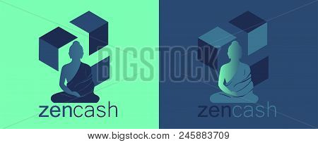 The Silhouette Of A Meditating Person Behind Which Is The Sign Zencash