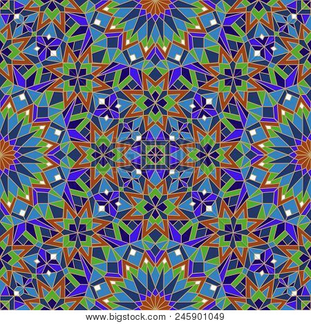 Morrocan Seamless Mosaic Pattern. Arabic Abstract Background