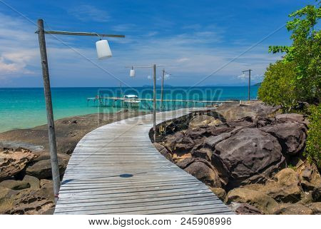 Wooden pier on the Koh Kood island, Thailand