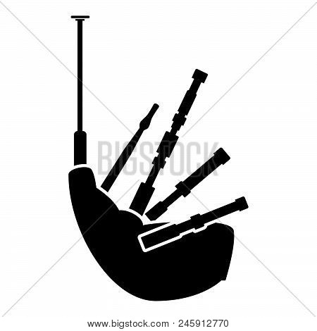 Bagpipes Icon Black Color Vector Illustration Flat Style Simple Image
