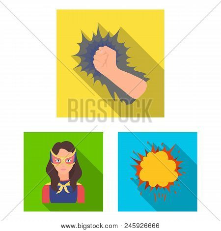 A Fantastic Superhero Flat Icons In Set Collection For Design. Superhero Equipment Vector Symbol Sto
