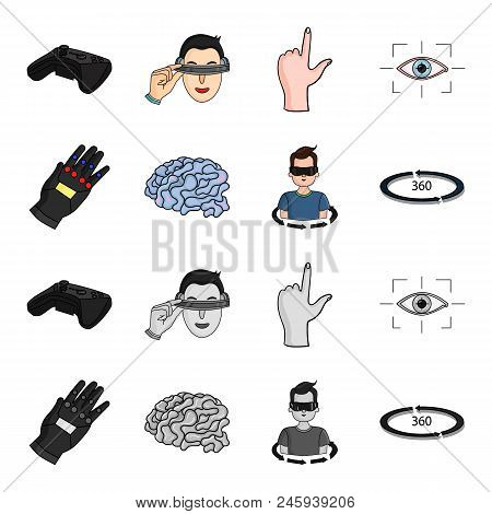 Technology, Innovation, Man, Complemented .virtual Reality Set Collection Icons In Cartoon, Monochro