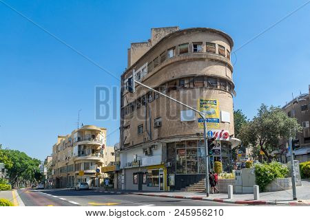Haifa, Israel - June 09, 2018: Buildings With A Mixture Of International (bauhaus) And Arabic Styles