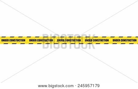 Vector Dangerous Ribbon Isolated On White Background, Under Construction Cross Line Isolated On Whit