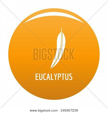 Eucalyptus Leaf Icon. Simple Illustration Of Eucalyptus Leaf Vector Icon For Any Design Orange