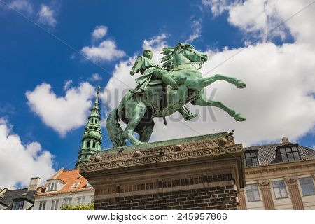 View At City Founder Bishop Absalon Statue In Copenhagen, Denmark