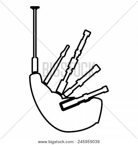 Bagpipes Icon Black Color Vector Illustration Flat Style Simple Image