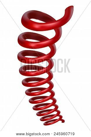 Telephone Spring Cable Mockup. Realistic Illustration Of Telephone Spring Cable Vector Mockup For We