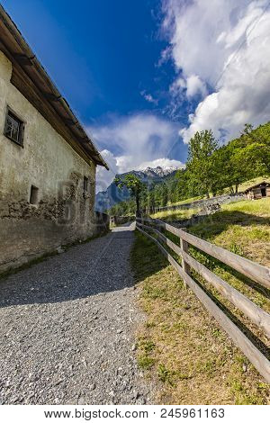View At Heididorf Of Maienfeld In Switzerland