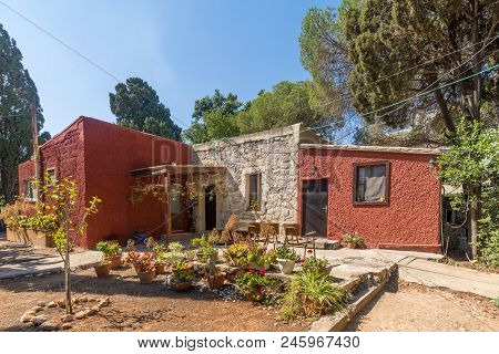 Buildings In The Yard Of The Monastery Of St. Charles, In Haifa, Israel