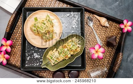 Rhum, Thai Royal Cuisine Made From Pork And Vegetable Wrapped By Egg Net