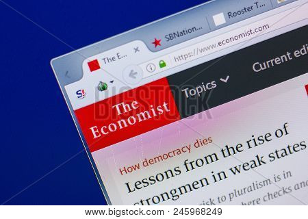 Ryazan, Russia - June 16, 2018: Homepage Of Economist Website On The Display Of Pc, Url - Economist.