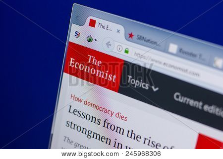 Ryazan, Russia - June 16, 2018: Homepage Of Economist Website On The Display Of Pc, Url - Economist.