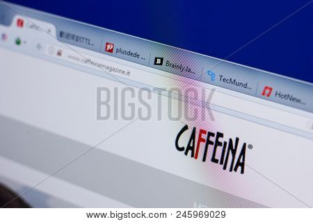 Ryazan, Russia - June 16, 2018: Homepage Of Caffeinamagazine Website On The Display Of Pc, Url - Caf