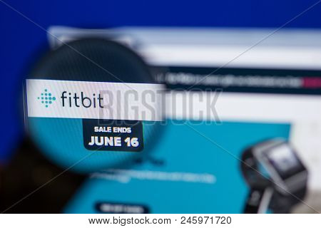Ryazan, Russia - June 16, 2018: Homepage Of Fitbit Website On The Display Of Pc, Url - Fitbit.com