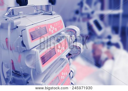 Medical Ward With Patient And Life Support Equipment.