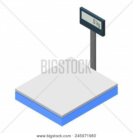 Warehouse Scales Icon. Isometric Of Warehouse Scales Vector Icon For Web Design Isolated On White Ba