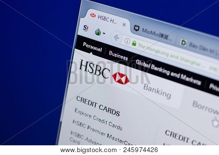 Ryazan, Russia - June 17, 2018: Homepage Of Hsbc Website On The Display Of Pc, Url - Hsbc.com.hk