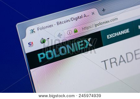 Ryazan, Russia - June 17, 2018: Homepage Of Poloniex Website On The Display Of Pc, Url - Poloniex.co