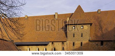 Malbork, Pomerania, Poland - January 2: Castle Of The Teutonic Order In Malbork - The Largest Castle