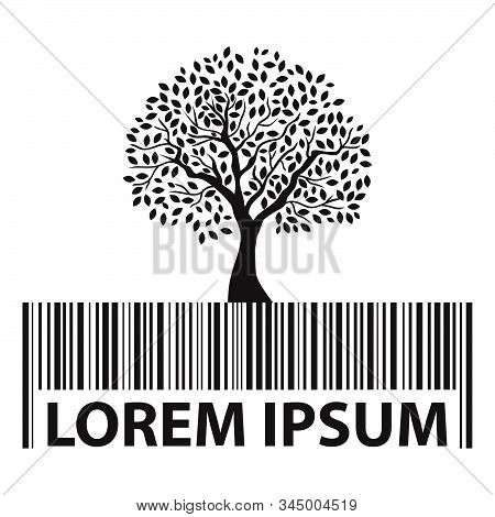 Bar Code And Tree, Vector Graphic Design Element