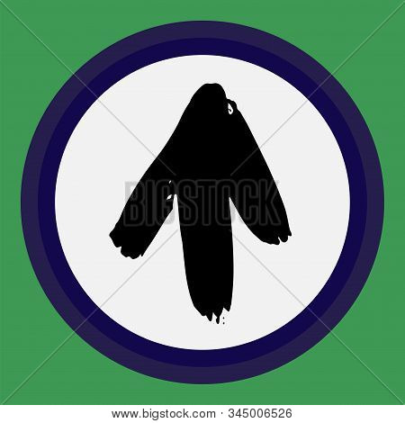 A Separate Isolated Black Arrow Drawn By Hand. Multi-directional Arrows On A White Circle. Direction