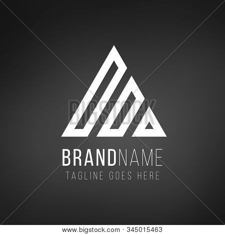 Geometrical Triangle Or Arrow In Three Parts Logo Design. Technology Business Identity Concept. Crea