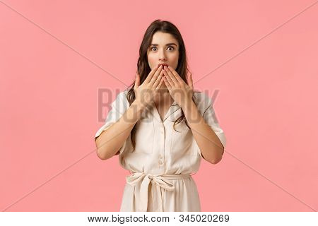 Surprised Girl Didnt Expact Friend Kiss Her, Touching Lip And Looking Amazed With Wondered And Excit
