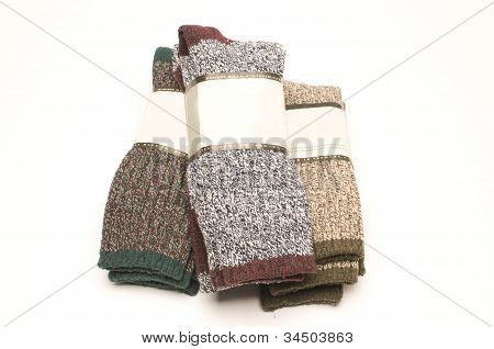 Colorido estilo elegante do Ragg caminhadas ao ar livre meias feitas em Vermont EUA com rótulo em branco para cópia