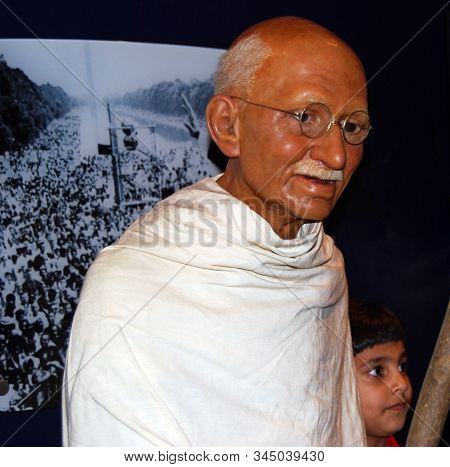 London / England, Uk - August 8, 2008: Madame Tussauds Wax Museum: Mahatma Gandhi
