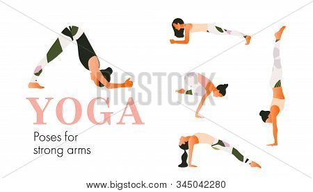 A Set Of Yoga Postures Female Figures For Stronger Hips.