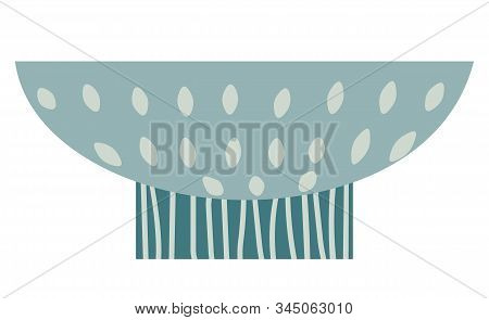 Stack Of Clay Pots Isolated Flat Style Kitchen Utensils. Vector Household Crockery, Terracotta Potte