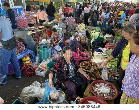 Phon Phisai, Thailand - November 30, 2019: Every Saturday Is Thai And Laos Local Market In Phon Phis