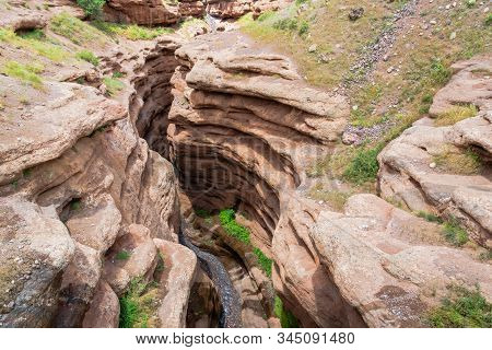 Alamut Canyon View In Iran. Cave Structured Canyons Are Located In Alamut Valley Area At The Souther