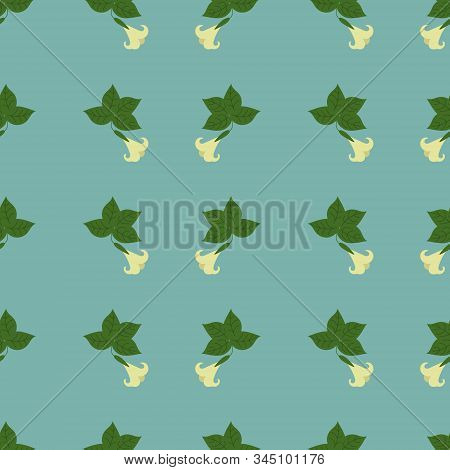 Seamless Pattern With Tropical Flowers. Vector Illustration.