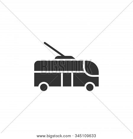 Trolleybus Icon In Flat Style. Trolley Bus Vector Illustration On White Isolated Background. Autobus