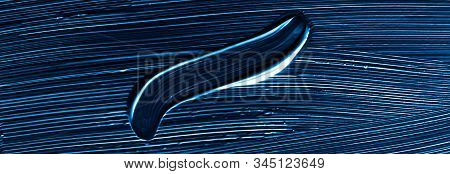 Cosmetics Abstract Texture Background, Blue Acrylic Paint Brush Stroke, Textured Cream Product As Ma