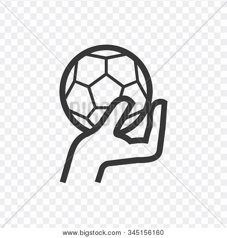 A Strong Hand Holding A Soccer Football Ball. Sports Graphic. Stock Vector Illustration Isolated On 